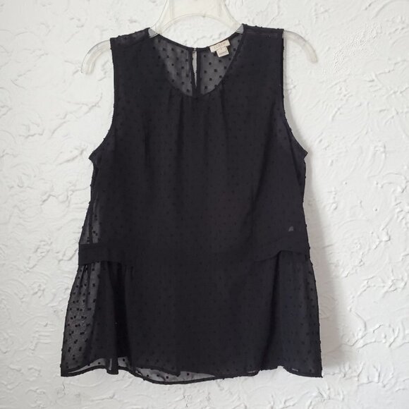 J Crew | Sheer Peplum Dot Top - Picture 5 of 7